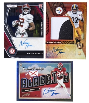 2021 Panini Football Najee Harris Signed Rookie Card Collection (3 Different)